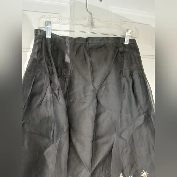 Carole Little 100% silk skirt Black & Gold beads with embroidery Size 6 EUC - Picture 8 of 9